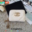 พรีเมี่ยมกิ๊ฟแท้ 100% 】CHANEL SHORT WALLET สีขาวครีม ~~ ครบชุดเซ็ตของขวัญ♡♡ กับ กระเป๋าสตางค์ใบสั้น แนะนำรุ่นนี้คะ งานพรีเมี่ยมกิ้ฟท์จากเค้าเตอร์ต่างประเทศ **ทรงน่ารักกก หนังเรียบ