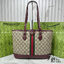 ORI หนังแท้ | Gucci Ophidia medium tote bag GG Monogram Double G / Gucci Tote Bag กระเป๋าสะพายทรงโท้ทใบใหญ่ ภายในโล่งกว้างจุของได้เยอะ