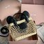 Miu Miu Woven fabric handbag with leather trim กระเป๋าสานดีไซส์ย้อนยุค
