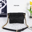 PRADA SHOULDER BAG / Prada Metal chain Quilted Waist Pouch กระเป๋าไนล่อนเย็บเป็นลายตาราง ดูหรูหราใบเล็กน่ารัก ด้านในโล่ง มี 1 ช่องซิป ซับในด้วยผ้าพิมพ์ลายแบรนด์