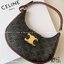 CELINE AVA TRIOMPHE SOFT BAG IN TRIOMPHE CANVAS AND CALFSKIN / CELINE SHOULDER BAG วัสดุ TRIOMPHE CANVAS รุ่นใหม่ล่าสุดดีไซน์สวยหรู หนังสวยอยู่ทรง ภายในโล่งกว้าง
