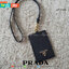 PRADA Leather Badge Holder สิ้นสุดการรอคอย!! พร้อมส่งที่ไทยแล้วค่ะ สายคล้องบัตรสุดคลาสสิค วัสดุหนังพรีเมี่ยม SAFFIANO อะไหล่ทอง ปั้มแบรนด์ ด้านหน้ามีช่องใส่บัตร1ใบ ประกับโลโก้PRADA และด้านหลังใส่บัตรได้อีกหนึ่งใบ(