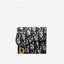 DIOR Saddle Lotus Wallet Blue Dior Oblique Jacquard กระเป๋าสตางค์ แบรนด์หรู พร้อมส่งที่ไทย ภาพสินค้าถ่ายจากงานขายจริง ใช้งานต่างประเทศได้