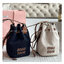 MIU MIU Canvas and leather bucket bag / MIU MIU Bucket Bag กระเป๋าทรงบัคเก็ต ผ้าแคนวาสอย่างดีตกแต่งโลโก้เพิ่มสัมผัสอันเป็นเอกลักษณ์