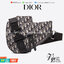 CHRISTIAN DIOR SADDLE BAG Beige and Black Dior Oblique Jacquard