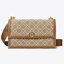 สีใหม่ Hazelnut Large Size TORY BURCH T Monogram jacquard shoulder bag ฮอตไอเท็ม ที่สาวๆเค้ารู้กัน!! กระเป๋าสะพายไหล่ ดีไซน์ทรงสวย คลาสสิคแฝงความหรู วัสดุผ้า jacquard ตัดขอบด้วยหนังแท้ เปิด-ปิดด้วยกระดุมแม่เหล็ก ใช้งานง่าย ภายในโล่งกว้าง แบ่งสัดส่วนสวย ใส