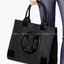 TORY BURCH ELLA PATENT MINI TOTE TOTE BAG กระเป๋าทรง SHOPPING วัสดุ NYLON ทั้งใบตัดด้วยหนังแก้วเงาสีดำ