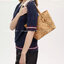 Coach Mini City Tote Bag In Straw And Smooth Leather 9" ((CS616)) กระเป๋าทรงโท้ทงานทอน้ำหนักเบา จุของได้เยอะ เกรดท็อปออริ เกรดดีสุด สลับแท้ 1:1 ใช้ต่างประเทศได้