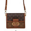 VIP GIFT 】หนังแท้ LOUIS VUITTON DAUPHINE MINI LEATHER HANDBAG - BROWN 20cm