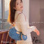 LV Croissant MM Monogram Denim Bag Washed Blue กระเป๋าทรงโค้งมนคล้ายครัวซองต์ สวยชิคฉ่ำก่อนใคร ด้วยดีไซน์สุดเก๋แบบทำถึง เพิ่มดีเทลน่าใช้ด้วยใบลูก ที่แยกออกมาใช้ได้
