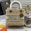 Medium Lady Dior Bag Natural Wicker and Dior Oblique Jacquard [Blue/Latte] เสน่ห์ที่สง่างาม พร้อมส่งที่ไทย ภาพสินค้าถ่ายจากงานขายจริง ใช้งานต่างประเทศได้ค่ะ