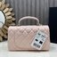 ORI หนังแท้ | CHANEL Classic Flap Bag TopHandle 20cm กระเป๋าสะพายคคลาสสิกพร้อมหูจับ หรูหราระดับตำนาน สวยงามเหนือกาลเวลา