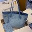 LV Neverfull Denim Tote Bag กระเป๋าสะพายทรงโท้ทเดนิมลายโมโนแกรมปั้มนูนคมชัดสวยหรูลัคชู ลวดลายเอกลักษณ์สวยโดดเด่น พร้อมใบเล็กเข้าชุด