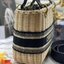 Medium Lady Dior Bag Natural Wicker and Dior Oblique Jacquard [Blue/Latte] เสน่ห์ที่สง่างาม พร้อมส่งที่ไทย ภาพสินค้าถ่ายจากงานขายจริง ใช้งานต่างประเทศได้ค่ะ