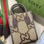 หนังแท้ 】GUCCI Jumbo GG mini tote bag 16cm พร้อมส่งที่ไทย เกรดออริจินอล ลายใหม่ Jumbo Double G กระเป๋าโท้ทใบเล็กโดดเด่นด้วยเว็บเฮาส์สีเขียวและสีแดงอันเป็นเอกลักษณ์ ซึ่งเป็นหัวเข็มขัดแบบร่วมสมัยของกุชชี่จากยุค 70 เสริมการออกแบบแต่ละชิ้นด้วยโลโก้ที่เด่นชัด 