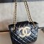 Chanel 24C bag / CHANEL WITH CHAIN / CHANEL Casual Style กระเป๋าสะพายหนังนิ่มลื่นเงาสวย Plain Leather Party Style Office Style