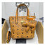 M.C.M Mini Anya Top Zip Shopper in Visetos กระเป๋าทรงโท้ท พร้อมพวงกุญแจน้องหมาห้อย พิมพ์ลายสวยงาม เกรดท็อปออริ 1:1 สลับแท้