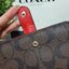 ของแท้ COACH F23553 MEDIUM CORNER ZIP WALLET IN SIGNATURE CANVAS กระเป๋าสตางค์ใบกลาง ขนาดกำลังเหมาะมือ