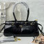 PRADA Leather Bonnie Top-Handle Bag กระเป๋าถือ/สะพายไหล่สุดชิค งานหนังยับสวยเก๋ สวยเด่นเป็นเอกลักษณ์ ดีไซน์คาดหน้าสุดเท่ หูจับยาวในตัวง่ายสะดวกพกพา