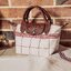 LONGCHAMP LE PLIAGE TORCHON Top handle bag - Red กระเป๋าถือขนาดเล็ก วัสดุผ้าฝ้าย อะไหลเงิน ตัดแต่งด้วยหนังวัวแท้ ผสมผสานแนวคลาสสิกแบบมินิมอลศิลปะการพับกระดาษแบบญี่ปุ่นดั้งเดิม