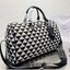 PRADA Large Boston jacquard Bag / Prada Symbole embroidered jacquard fabric travel bag 17" กระเป๋าทรงบอสตันใบใหญ่ ภาพถ่ายจากงานขายจริง ใช้งานต่างประเทศได้