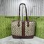 ORI หนังแท้ | Gucci Ophidia medium tote bag GG Monogram Double G / Gucci Tote Bag กระเป๋าสะพายทรงโท้ทใบใหญ่ ภายในโล่งกว้างจุของได้เยอะ