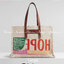 Medium : CHLOÉ Woody large leather-trimmed cotton-canvas tote corita kent tote 14” canvas Corita Kent large tote in embroidered artwork & shiny calfskin