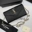VIP GIFT 】หนังแท้ YSL WOC 9" Saint Laurent Chain Wallet Envelope Woc Monogram Black Leather Cross Body Bag กระเป๋าเงิน wallet on chain ที่มาพร้อมสายสะพายแบบโซ่ ขนาด 9” หนังวัวติดโลโก้ YSL มีทั้งอะไหล่เงิน ทอง และดำ ด้านในมีช่องซิป และช่องใส่การ์ด เรี