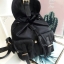 PRADA MINI BACKPACK with chain กระเป๋าเป้ size mini premium gift จากแบรนด์ Prada ขนาดกำละงน่ารัก ปรับสะพายได้หลายทรง วัสดุ nylon เปิดปิดด้วยกระดุมแม่เหล็ก ด้านหน้ามีช่องเล็ก น้ำหนักเบา ภายในมีช่องเล็ก และช่องซิป จุได้เยอะ ซับได้ 100& polyester มีหูหิ้วจับ