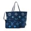 LV Neverfull MM Monogram GradationBlue / LV Tote Bag กระเป๋าโท้ทใบใหญ่ มาพร้อมใบลูก งานเกรดดีสุด หนังแท้หนังสวยเต็มใบ เหมาะสำหรับใช้ในชีวิตประจำวัน โทนสีกรมลายโมโนแกรมปั๊มนูนพิมพ์ลายไล่สีโดดเด่นบนหนัง