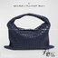 BOTTEGA Hop Large denim and leather tote bag in blue 47cm / BOTTEGA Hobo Bag กระเป๋าสะพายไหล่ใบใหญ่ จุของได้เยอะมาก วัสดุเดนิมคอตตอน ดีไซส์สานเป็นเอกลักษณ์สวยงาม เกรดออริ 1:1