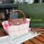 LONGCHAMP LE PLIAGE TORCHON Top handle bag - Red กระเป๋าถือขนาดเล็ก วัสดุผ้าฝ้าย อะไหลเงิน ตัดแต่งด้วยหนังวัวแท้ ผสมผสานแนวคลาสสิกแบบมินิมอลศิลปะการพับกระดาษแบบญี่ปุ่นดั้งเดิม