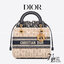 Medium Lady Dior Bag Natural Wicker and Dior Oblique Jacquard [Blue/Latte] เสน่ห์ที่สง่างาม พร้อมส่งที่ไทย ภาพสินค้าถ่ายจากงานขายจริง ใช้งานต่างประเทศได้ค่ะ