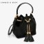 CHARLES & KEITH TEXTURE CHAIN DETAIL HANDBAG กระเป๋าทรงขนมจีบอวัสดุหนังกำมะหยี่ ขนาดกำลังดี อะไหล่สีทอง ประดับด้วยพู่ด้านหน้า ภายในโล่งกว้าง ใส่กระเป๋าสตางค์ยาวได้ มีหูหิ้ว สายสะพายยาวปรับ/ ถอดได้ ฐานกระเป๋าแข็งมีหมุดรองฐาน 4 มุม สวยทุกสีค่ะ