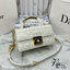 8" DIOR Mini Dior Ange Bag / Dior Clutch Bag Macrocannage CD clasp with white resin pearl กระเป๋าถือพร้อมสายสะพาย ประดับตัวล็อคมุก สวยงามเหนือกาลเวลา เกรดออริ 1:1
