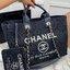 ORI หนังแท้ | Chanel Deauville Tote Bag กระเป๋าสะพายทรงโท้ทช้อปปิ้ง ใบใหญ่ ภายในโล่งกว้าง จุของได้เยอะ