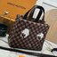 TOP ORI หนังแท้ | LV Mini Shopper Tote Bag Damier Phriendship Canvas กระเป๋าทรงโท้ท ดีไซน์แครี่ออลขนาดเล็กที่ได้แรงบันดาลใจจากดีไซน์กระเป๋าช้อปปิ้งคลาสสิก