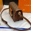 VIP GIFT 】หนังแท้ LOUIS VUITTON DAUPHINE MINI LEATHER HANDBAG - BROWN 20cm