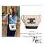 CELINE SMALL BUCKET CUIR TRIOMPHE IN TEXTILE / CELINE CROSSBODY VIP วัสดุ TRIOMPHE CANVAS สีขาวตัดกับโลโก้หนังสวยอยู่ทรงวางตั้งได้สบาย