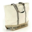 Victoria's Secret Canvas Tote Bag กระเป๋าสะพายวัสดุแคสวาสสีครีม ด้านล่างเป็นกลิตเตอร์ สกรีนชื่อแบรนด์ ฐานกระเป๋าเป็นหนัง ด้านหน้ามีช่องเล็กไว้ใส่ของได้ เปิดปิดด้วยซิป ซับในลายแบรนด์ มีช่องซิปเล็กแยกใส่ของ1ช่อง จุของได้เยอะมาก