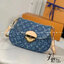 LV Sunset Denim Bag กระเป๋าสะพายไหล่เดนิมแต่งขาดเท่ห์ๆ แรงมากฉุดไม่อยู่ กับกระแสคอลใหม่ lvremix ดีไซน์แบบตัวมัม y2k รูปทรง baguette สวยดูแพง ใบนี้ก็ฉ่ำสุดๆ