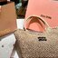 Miu Miu IVY Woven Fabric Tote Bag / Miu Miu Tote Bag กระเป๋าทรงโท้ท งานผ้าถักทอเป็นตาข่าย น้ำหนักเบา