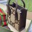 หนังแท้ 】GUCCI Jumbo GG mini tote bag 16cm พร้อมส่งที่ไทย เกรดออริจินอล ลายใหม่ Jumbo Double G กระเป๋าโท้ทใบเล็กโดดเด่นด้วยเว็บเฮาส์สีเขียวและสีแดงอันเป็นเอกลักษณ์ ซึ่งเป็นหัวเข็มขัดแบบร่วมสมัยของกุชชี่จากยุค 70 เสริมการออกแบบแต่ละชิ้นด้วยโลโก้ที่เด่นชัด 