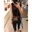 หนังแท้ CELINE CLUTCH WITH CHAIN IN TRIOMPHE CANVAS AND LAMBSKIN