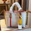 TORY BURCH SMALL CANVAS TOTE BAG กระเป๋าทรง SHOPPING ใบขนาดกลาง ผ้าแคนวาสคาดหนังแท้