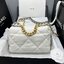 CHANEL 19 HANDBAG กระเป๋าสะพายดีไซส์คลาสสิคหนังแท้นิ่มเงาสวย เกรดออริ ท็อป สลับแท้ 1:1 เกรดดีสุด ผ่านทุก ตม ใช้งานต่างประเทศได้