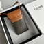 CELINE PHONE POUCH WITH FLAP IN TRIOMPHE CANVAS AND LAMBSKIN กระเป๋าใส่โทรศัพท์ เกรดท็อปออริจินอล 1:1 สลับแท้