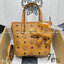 M.C.M Mini Anya Top Zip Shopper in Visetos กระเป๋าทรงโท้ท พร้อมพวงกุญแจน้องหมาห้อย พิมพ์ลายสวยงาม เกรดท็อปออริ 1:1 สลับแท้