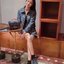 Coach Riley Top Handle 22 In Signature Signature chambray and glovetanned leather