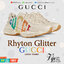 GUCCI RHYTON GLITTER GUCCI LEATHER SNEAKER